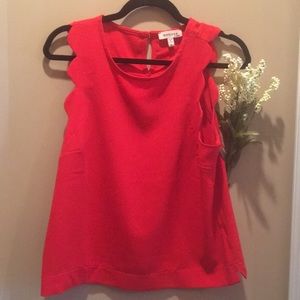 Monteau Scallop Red Shirt